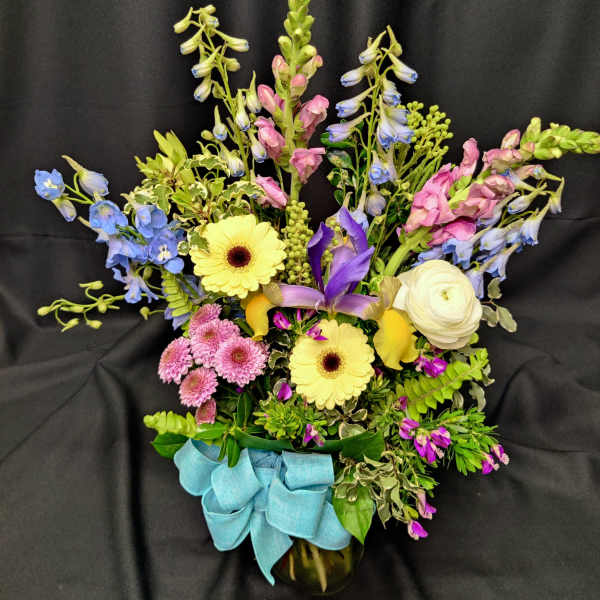 Spring jar of flowers