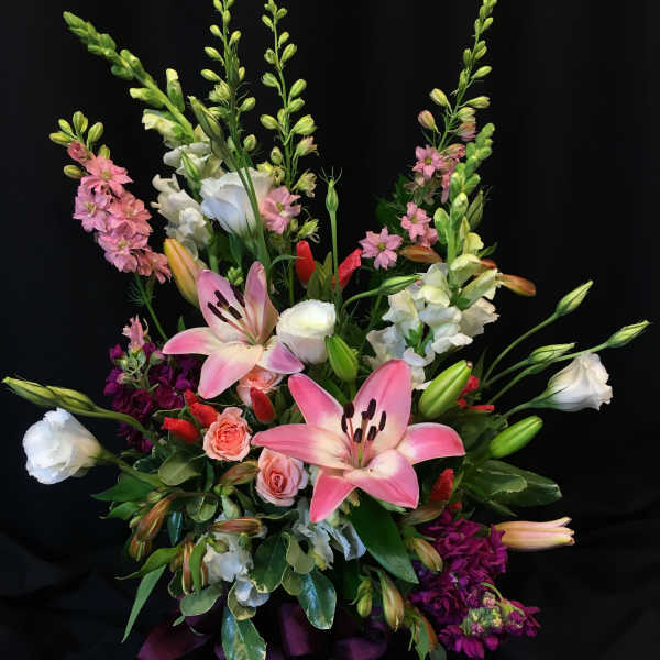 Pink Lily Godetia Bouquet