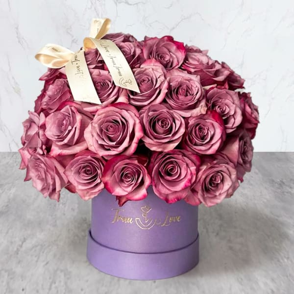 Perfect Violet Box & Purple Roses