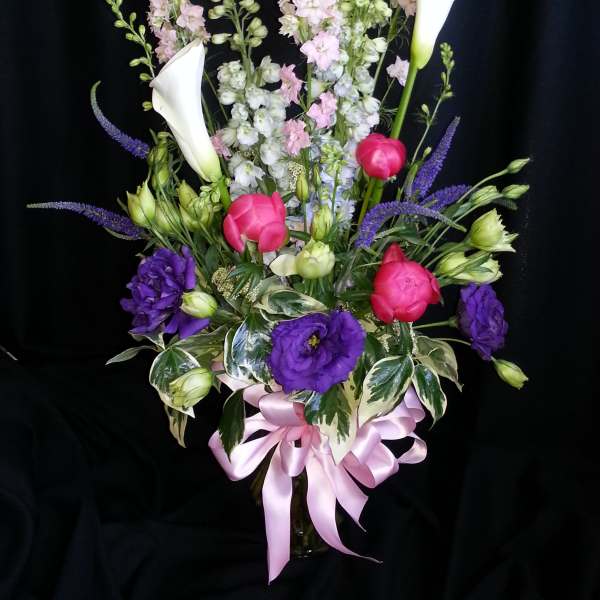 English Garden Spring Flowers, with Callas and Peonies