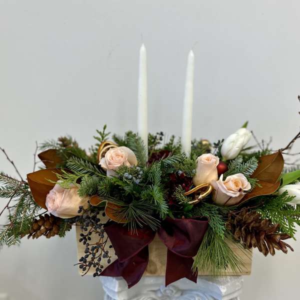 Candlelight Grande Centerpiece by Westford Florist Art by Veny