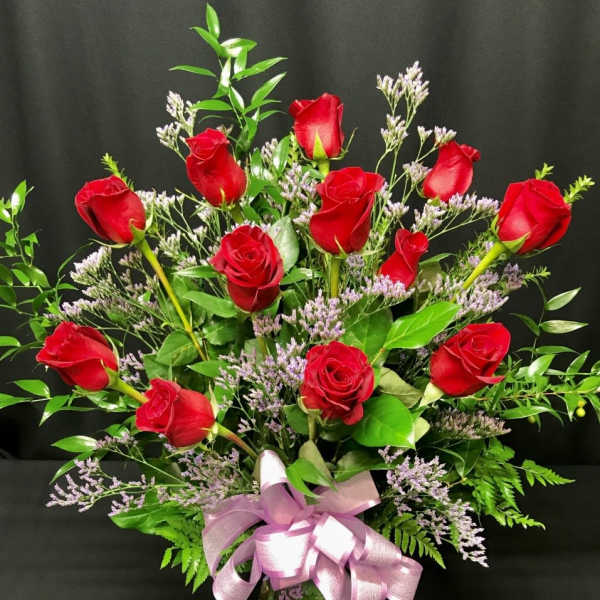 Dozen Premium Long Stem Classic Roses - Red or Colored