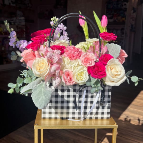 Enchanted Hot Pink Flower Tote