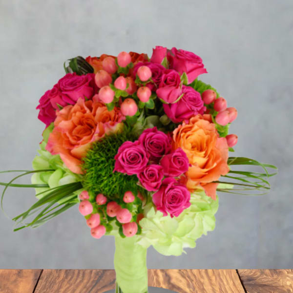 Orange and pink Prom Bouquet