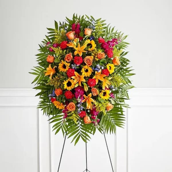 Vibrant Funeral Standing Spray (FS10)
