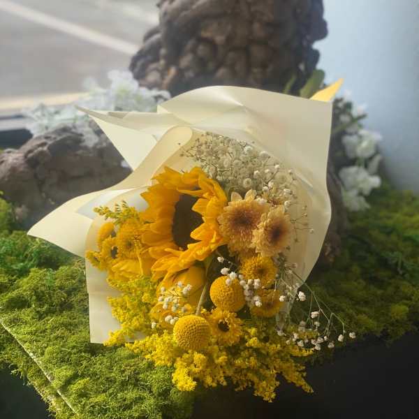 Hand wrapped arrangement