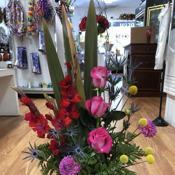 Red purple and yellow