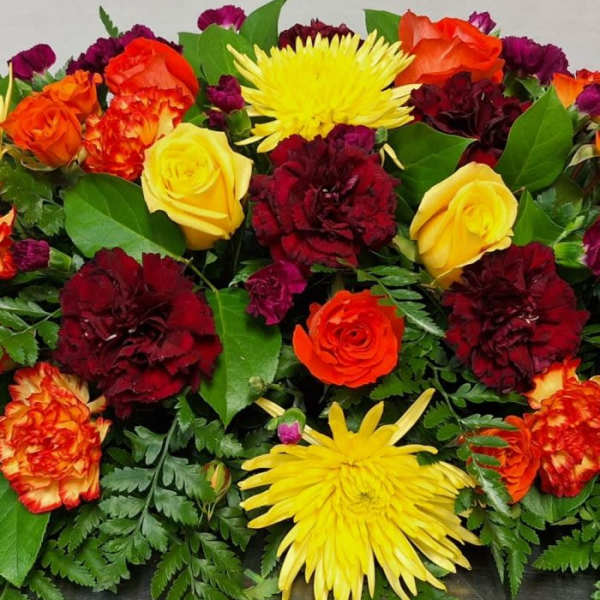 Autumn Skies Casket Spray