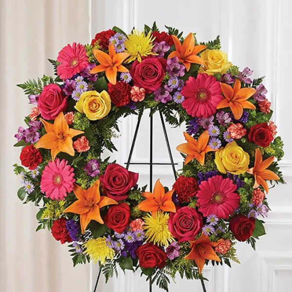 Vibrant Standing Wreath