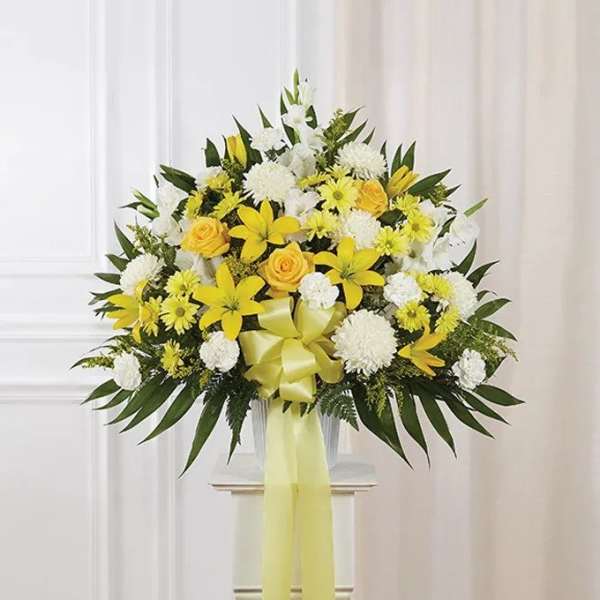 Yellow & White Standing Basket