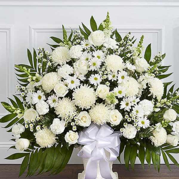 All white floor basket