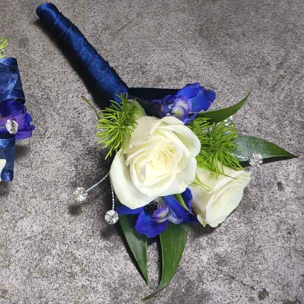 Blue Elegance Boutonniere