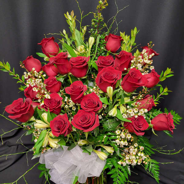 2 Dozen Red Long Stem Roses - or Choose Color