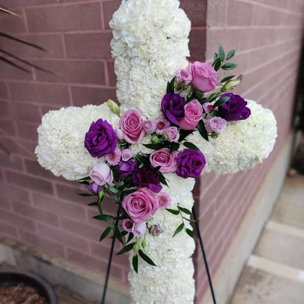 Floral Cross with Rose Center