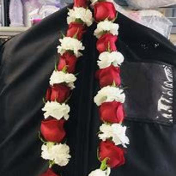 Red Rose And White Carnation Lei