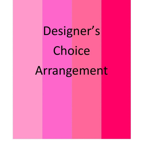 Pink designer's choice arrangement graphic with vertical color bands