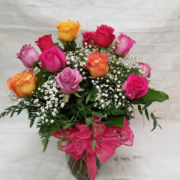 Medium Stem Dozen Mixed Roses