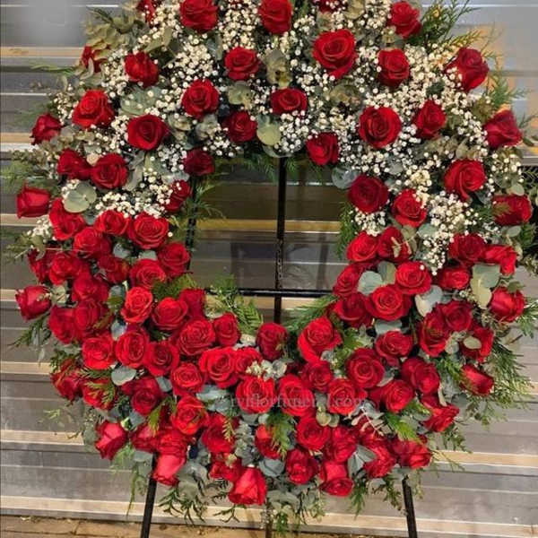 Roses and Eucalyptus wreath