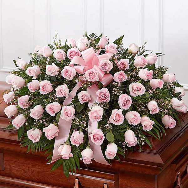 Pink Roses Casket spray