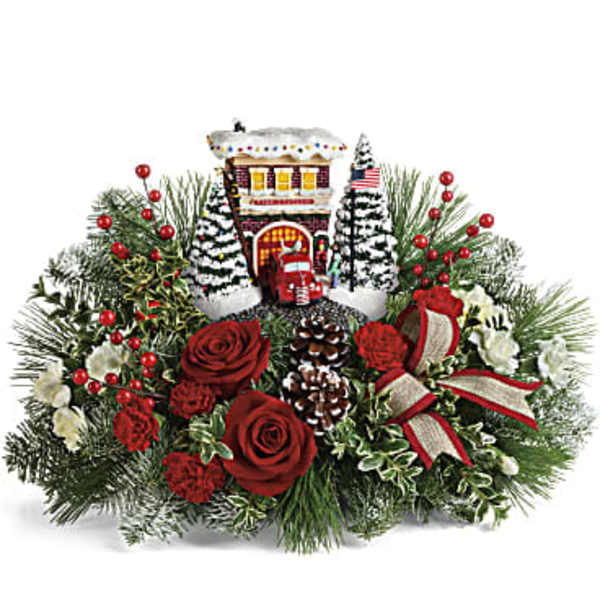 Thomas Kinkade Festive Fire Station
