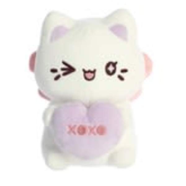 White Candy Heart Meowchi Plush
