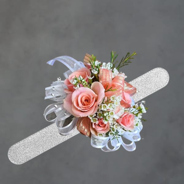 Peach corsage