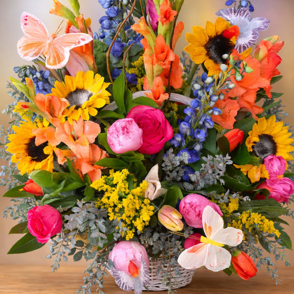 Whimsical Butterfly Garden Basket