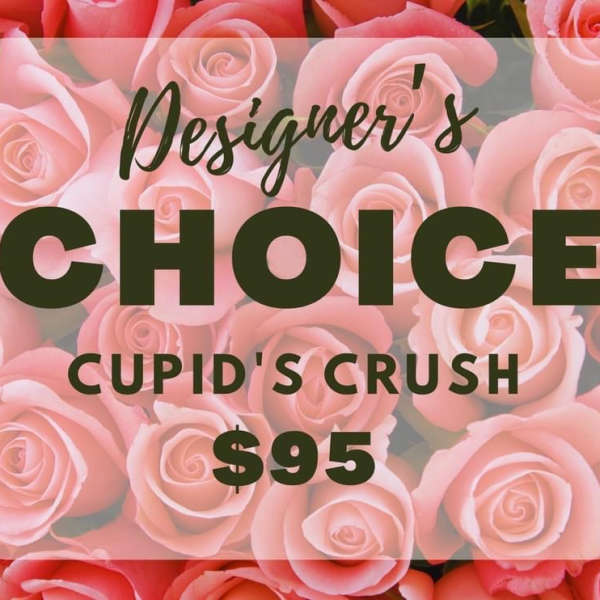 Pink rose background with a "Designer’s Choice" text overlay
