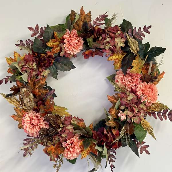 Fall Silk Wreath by Westford Florist Art by Veny