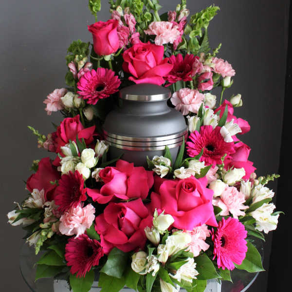 FUNERAL URN WREATH - Pink Abundance 66