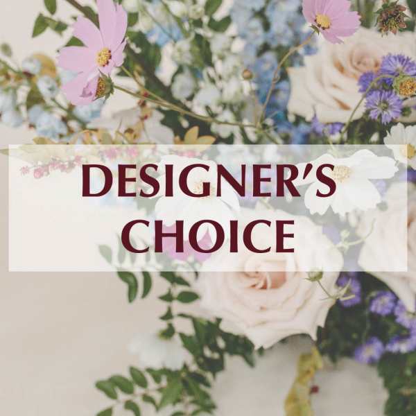 Floral background with the words "DESIGNER'S CHOICE"