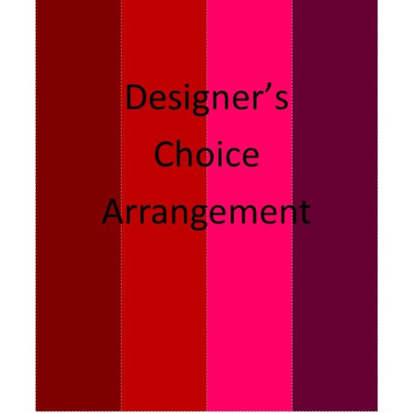 Designer’s choice arrangement sign with four vertical color bands