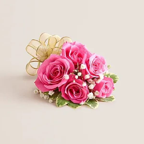Hot Pink Spray Rose Corsage