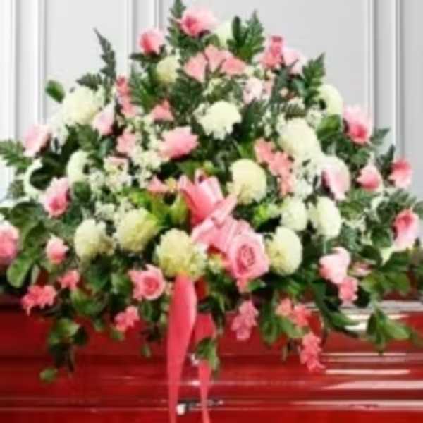 Blush & Ivory Florist Choice Casket Spray