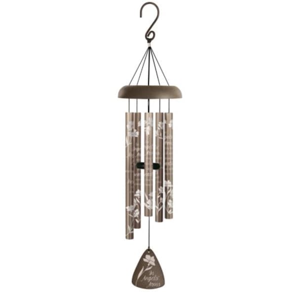 Decorative hanging wind chime with floral-patterned tubes