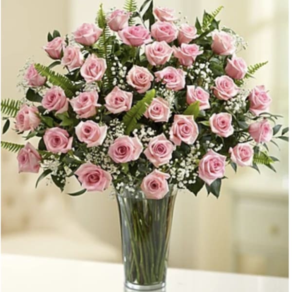 Three Dozen Pink Roses