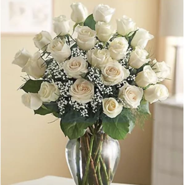 Two Dozen White Roses