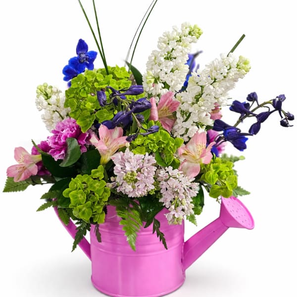Charming Garden Watering Can Arrangement