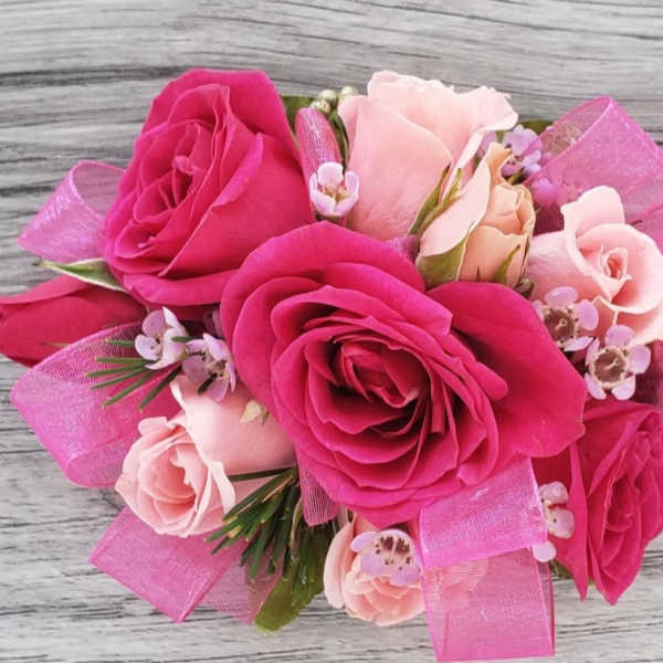Hot pink and light pink corsage