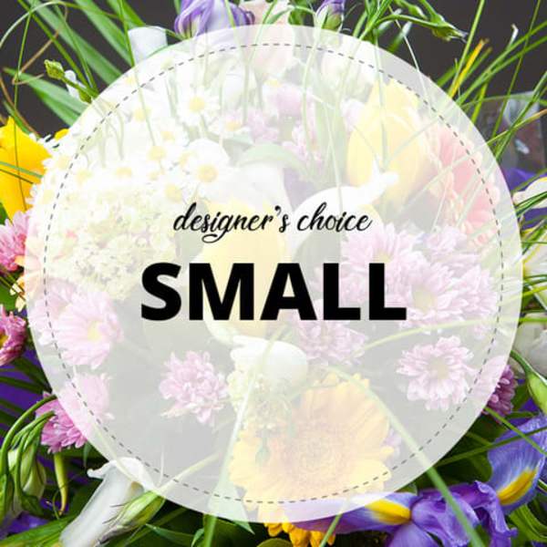 Mixed bouquet with pink, yellow, white, and purple flowers