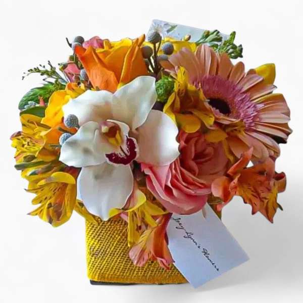 Sunset Blush & Vanilla Orchid Bouquet - Same Day Flower Delivery Haddonfield & Cherry Hill