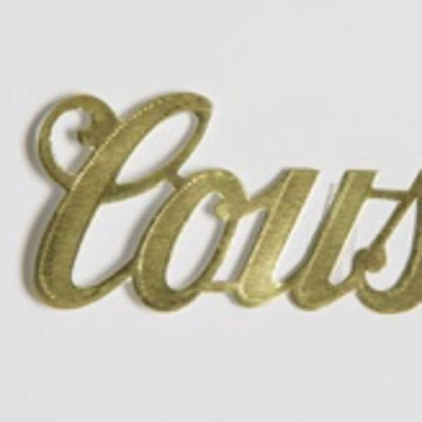 Gold script reading "Austin" on a white background