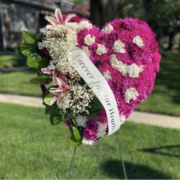 Carnations and Lilies Heart