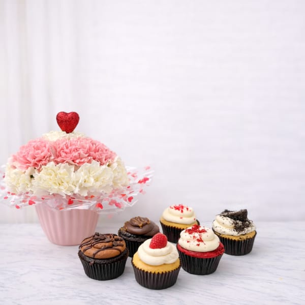 My Cupcake arrangement w/6 cupcakes