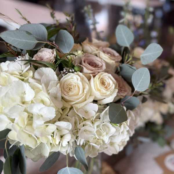 Prom hand held satin wrapped bouquet medium