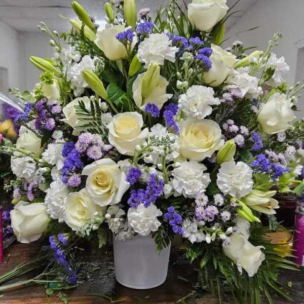 Purple Themed Funeral Basket