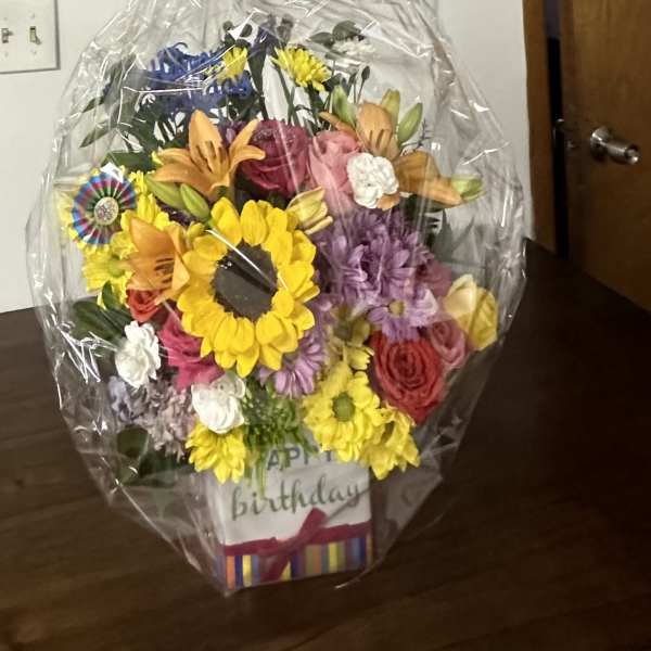 Assorted Happy Birthday Flower Arrangement