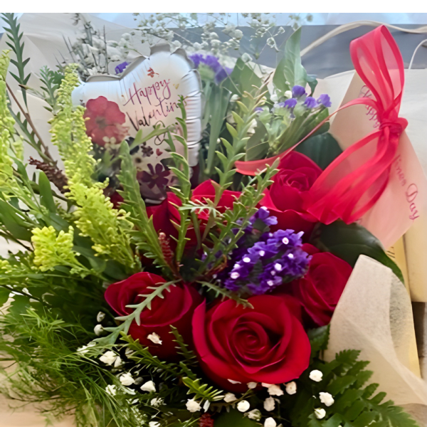 Box with flowers & chocolate