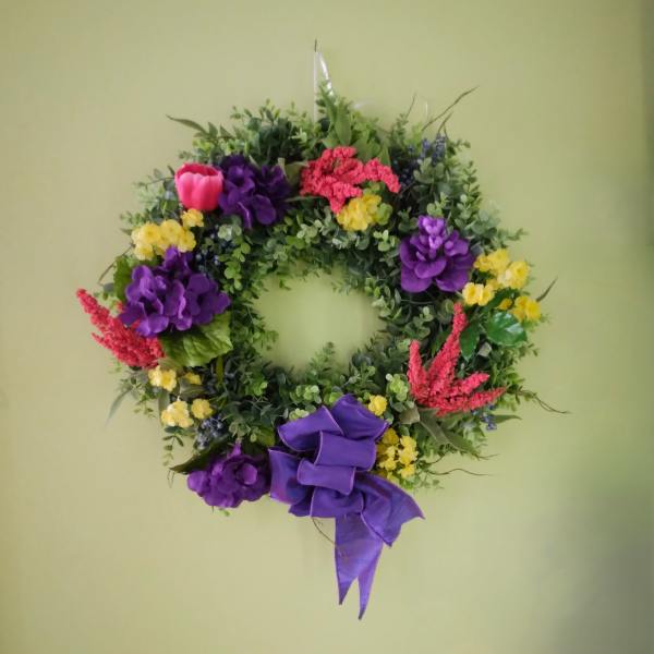 Spring Fling Wreath (Artificial Arrangement)~ Flower A Day