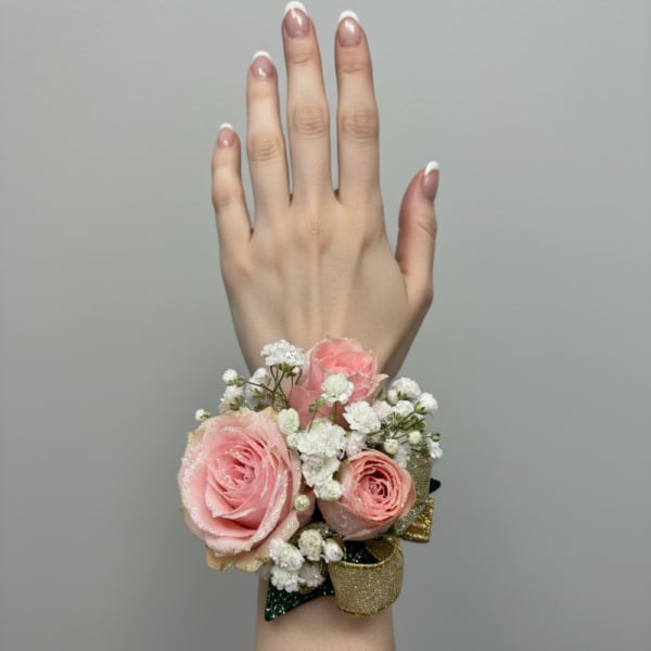 Little Golden Girl Corsage - Pink